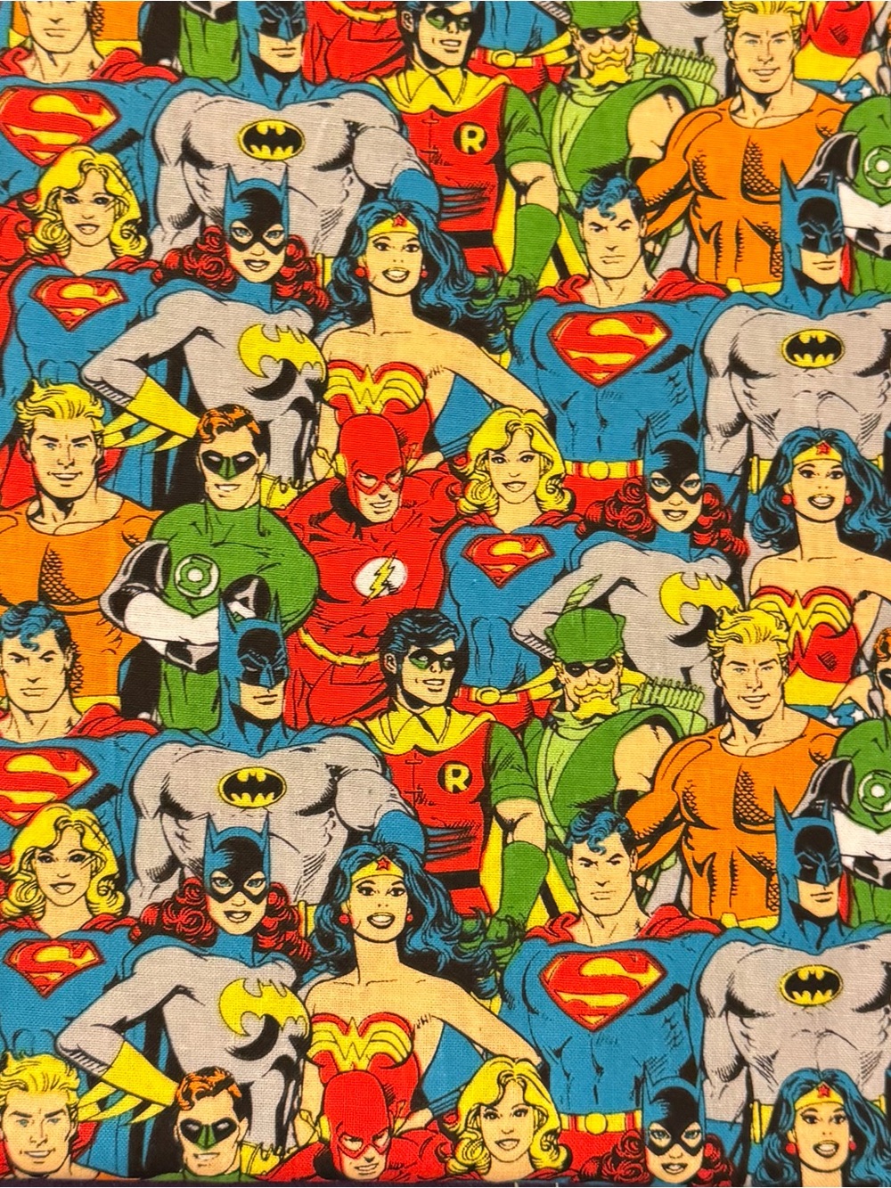 Fabric, DC Comics Superheroes m, Multicolor 3 Yards x 44/45” long New